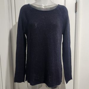 Calypso Navy Cotton Linen Sweater